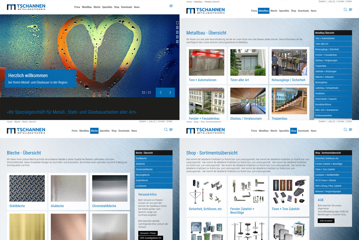 screens website metallbautechnik tschannen
